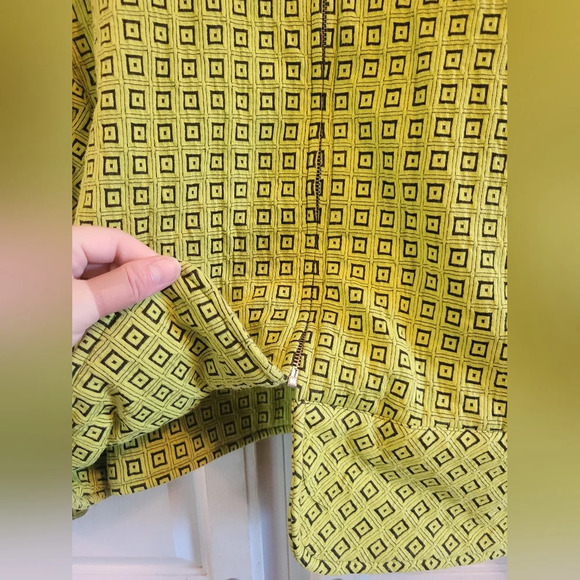 Erin London Full Zip Green Black Geometric Jacket - Picture 3 of 8